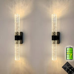Rechargeable Crystal Wall Lights Set of 2 with Remote