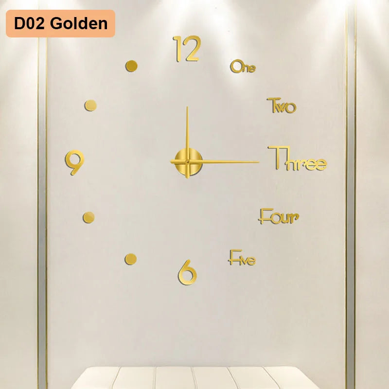 Large Frameless 3D Number Poster Clock