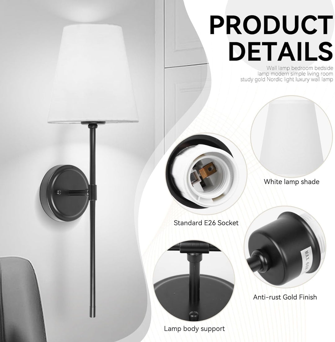 Improve home Black Modern Wall Sconces Set of 2