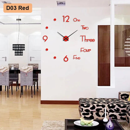 Large Frameless 3D Number Poster Clock